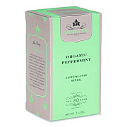 Harney & Sons Premium Tea, Organic Peppermint Herbal Tea, Individually Wrapped Tea Bags, 20/Box (HSF00952)