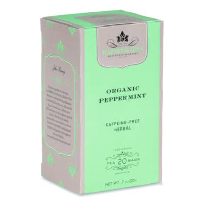 Harney & Sons Premium Tea, Organic Peppermint Herbal Tea, Individually Wrapped Tea Bags, 20/Box (HSF00952)