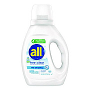 All Free Clear HE Laundry Detergent, 24 Loads, Unscented, 30 oz Bottle, 6/Carton (47427)