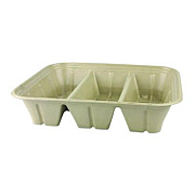 World Centric Fiber Catering Pans, 3 Compartments, 10.3 x 2.8 x 12.8, Paper, Natural, 200/Carton (CASC104TLLF)