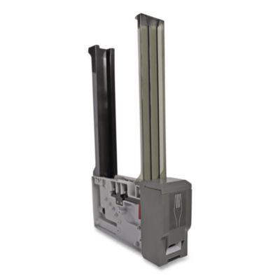 World Centric Cutlery Dispenser Tower, Holds 125 Forks, 2.6 x 15.4, Gray, 10/Carton (DPCPLF)