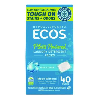 ECOS Laundry Detergent Packs, Free and Clear, 40/Pack (963706EA)