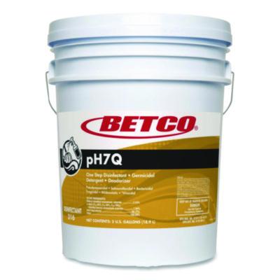 Betco pH7Q Neutral Disinfectant, Pleasant Lemon Scent, 5 gal Pail (3160500)