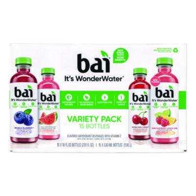 Bai Antioxidant Infused Beverage, Variety Pack, 18 oz Bottle, 15/Carton (22000656)