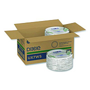 Dixie Pathways Soak-Proof Shield Mediumweight Paper Plates, WiseSize, 6.87" dia, Green/Burgundy, 500/Carton (UX7WS)