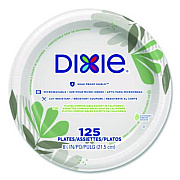 Dixie Pathways Soak-Proof Shield Mediumweight Paper Plates, 8.5" dia., Green/Burgundy, 1,000/Carton (UX9PATH)