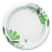 Dixie Pathways Soak-Proof Shield Mediumweight Paper Plates, WiseSize, 8.5" dia, Green/Burgundy, 125/Pack (UX9WSPK)