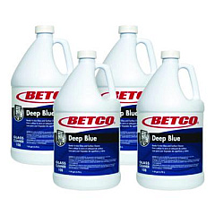 Betco Deep Blue Glass and Surface Cleaner, Pleasant Scent, 1 gal Bottle, 4/Carton (1080400)