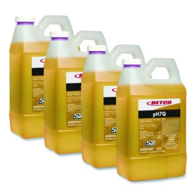 Betco pH7Q FastDraw Neutral Disinfectant, Pleasant Lemon Scent, 2 L Bottle, 4/Carton (3164700)