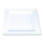 SCT ChampWare Molded Fiber Tableware, Square Molded Fiber Plate, 8" x 8", White, 125 Plates/Sleeve, 4 Sleeves/Carton (18630WPF)