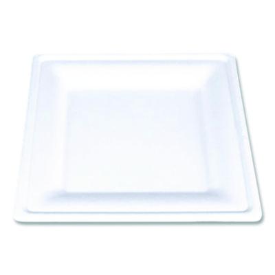 SCT ChampWare Molded Fiber Tableware, Square Molded Fiber Plate, 8" x 8", White, 125 Plates/Sleeve, 4 Sleeves/Carton (18630WPF)