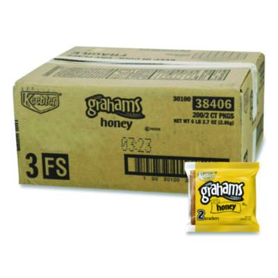 Keebler Honey Grahams Crackers, 0.49 oz Bag, 200/Carton (802690)