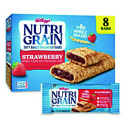 Kellogg's Nutri-Grain Soft Baked Breakfast Bars, Strawberry, 1.3 oz, 8/Box (35902)