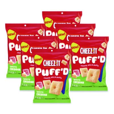 Cheez-It Puff'd Crackers, White Cheddar, 3 oz Bag, 6/Carton (00024)