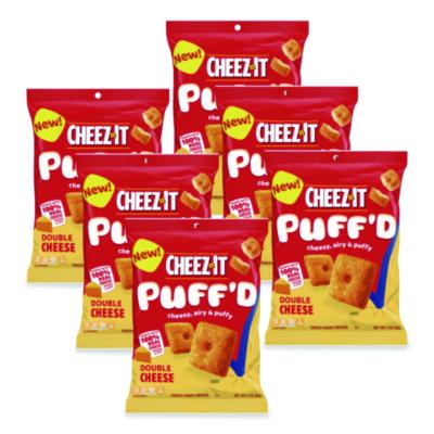 Cheez-It Puff'd Crackers, Double Cheese, 3 oz Bag, 6/Carton (00022)