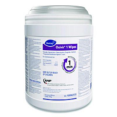 Diversey Oxivir 1 Wipes, 1-Ply, 10 x 10, Characteristic Scent, White, 60 Canister, 12 Canisters/Carton (100962573)