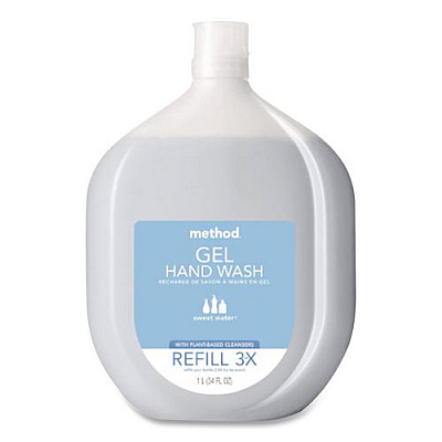 Gel Hand Wash Refill, Sweet Water Scent, 34 oz