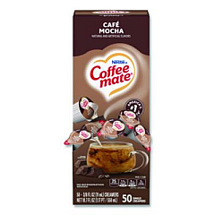 Coffee mate Liquid Coffee Creamer, Cafe Mocha, 0.38 oz Mini Cups, 50/Box (35115)