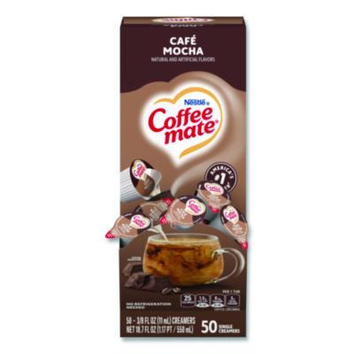 Coffee mate Liquid Coffee Creamer, Cafe Mocha, 0.38 oz Mini Cups, 50/Box (35115)