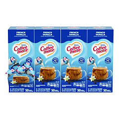 Coffee mate Liquid Coffee Creamer, French Vanilla, 0.38 oz Mini Cups, 50/Box, 4 Boxes/Carton (35170CT)