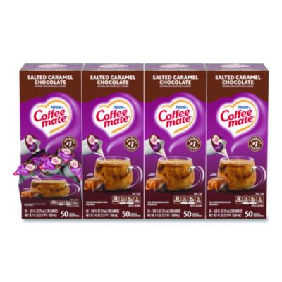 Coffee mate Liquid Coffee Creamer, Salted Caramel Chocolate, 0.38 oz Mini Cups, 50/Box, 4 Boxes/Carton (77197CT)