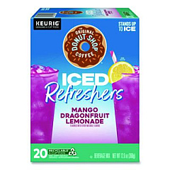 The Original Donut Shop ICED Refreshers K-Cup Pods, Mango Dragonfruit Lemonade, 20/Box (0532)