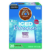 The Original Donut Shop ICED Refreshers K-Cup Pods, Berry Chill, 20/Box (0631)