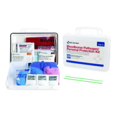 First Aid Only Bloodborne Pathogen Spill Clean Up Kit with CPR Pack, 31 Pieces, Plastic Case (216O)