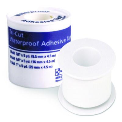 First Aid Only Tri-Cut Waterproof-Adhesive Medical Tape with Dispenser, Tri-Cut Width (0.38", 0.63", 1"), 5 yds Long (730013)