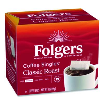 Folgers Coffee Singles, Classic Roast, 0.16 oz Single-Serve Bag, 19/Pack (PRO29764)