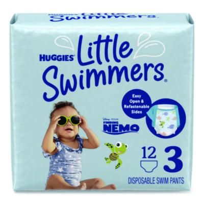 Huggies Little Swimmers, Size 3, 16 lbs to 26 lbs, 12/Pack, 8 Packs/Carton (18339)