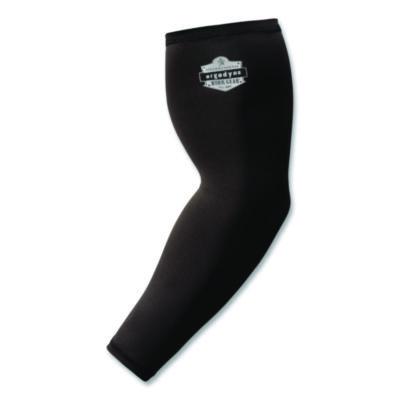 ergodyne Chill-Its 6691 Cooling Arm Sleeves with Box-Handling Grip, Polyester/Spandex, X-Large, Black, Pair (12389)