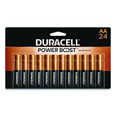 Duracell Power Boost Copper Top Alkaline AA Batteries, 24/Pack (MN1500B240PK)