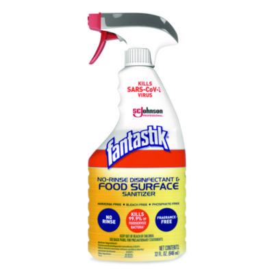 Fantastik No Rinse Disinfectant and Food Surface Sanitizer, Unscented, 32 oz Trigger Spray Bottle (354125)