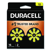 Duracell Hearing Aid Battery, #10, 16/Pack (DA10B16ZM10)