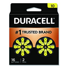Duracell Hearing Aid Battery, #10, 16/Pack (DA10B16ZM10)