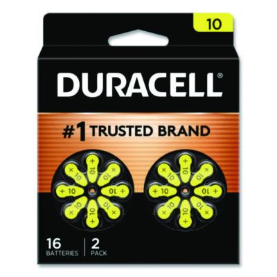 Duracell Hearing Aid Battery, #10, 16/Pack (DA10B16ZM10)