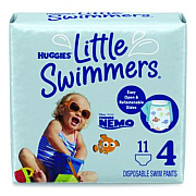 Huggies Little Swimmers, Size 4, 24 lbs to 34 lbs, 11/Pack, 8 Packs/Carton (18342)