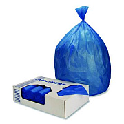 Heritage Healthcare Pre-Printed High-Density Can Liners, Soiled Linen, 45 gal, 18 mic, 40" x 48", Blue, Flat Pack, 200/Carton (1075493)