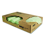 Heritage Biotuf Compostable Can Liners, 64 gal, 0.8 mil, 47" x 60", Green, 25 Bags/Roll, 5 Rolls/Carton (Y9460EER01)