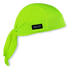 ergodyne Chill-Its 6615 High-Performance Bandana Doo Rag with Terry Cloth Sweatband, One Size Fits Most, Lime (12476)