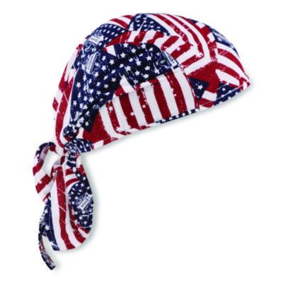 ergodyne Chill-Its 6615 High-Performance Bandana Doo Rag with Terry Cloth Sweatband, One Size Fits Most, Stars and Stripes (12477)