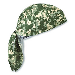 ergodyne Chill-Its 6615 High-Performance Bandana Doo Rag with Terry Cloth Sweatband, One Size Fits Most, Camo (12478)