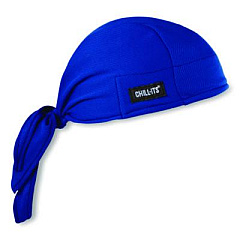 ergodyne Chill-Its 6615 High-Performance Bandana Doo Rag with Terry Cloth Sweatband, One Size Fits Most, Blue (12481)