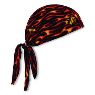 ergodyne Chill-Its 6615 High-Performance Bandana Doo Rag with Terry Cloth Sweatband, One Size Fits Most, Flames (12485)