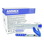 AMMEX Professional Nitrile Exam Gloves, Powder-Free, Medium, 3 mil Thick, 9.5" Long, Blue, 100/Box, 10 Boxes/Carton (ACNPF44100)