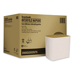 Boardwalk Interfold Napkins, 1-Ply, 8.8 x 6.3, Kraft, 500/Pack, 12 Packs/Carton (6000INTK)