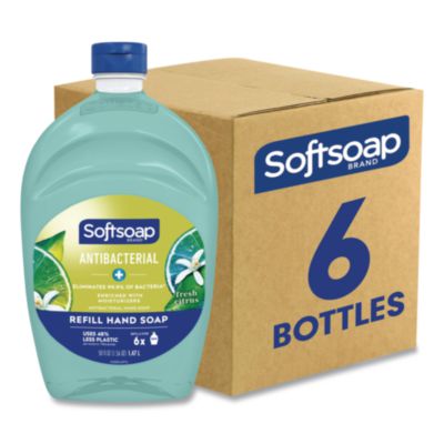 Softsoap Antibacterial Liquid Hand Soap Refill, Fresh Scent, 50 oz, Green, 6/Carton (45991)