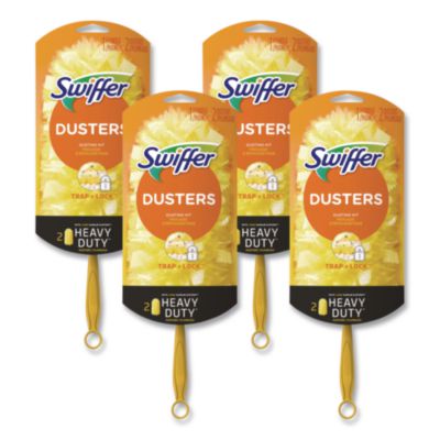 Swiffer Heavy Duty Dusters Starter Kit, 6" Handle with Two Disposable Dusters, 4 Kits/Carton (08109)