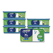 Swiffer Max/XL Wet Refill Cloths, 16.5 x 9, White, 12/Tub, 6 Tubs/Carton (74471)